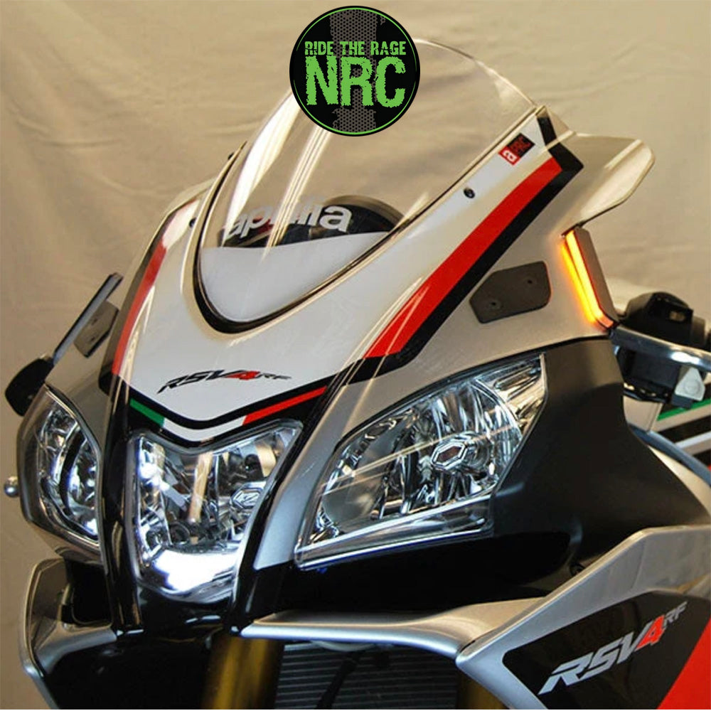 2009年から2020年式モデル アプリリア RSV4用 NRC ニューレイジサイクル LEDフロントターンシグナルキット (ミラーカバー付き) APRILIA RSV4 FRONT TURN SIGNALS (2009 - 2020) (送料無料)