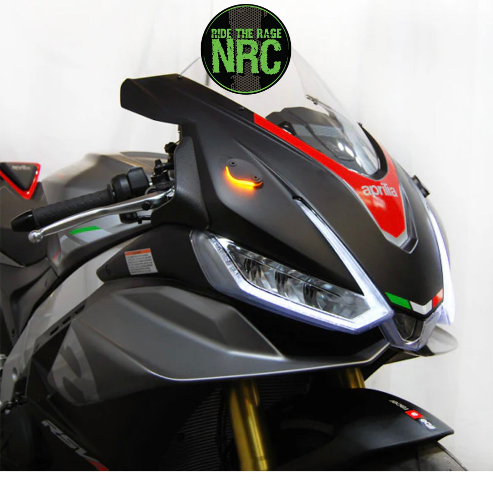 2021年から2024年式モデル アプリリア RSV4用 NRC ニューレイジサイクル LEDフロントターンシグナルキット APRILIA RSV4 MIRROR BLOCK OFF TURN SIGNALS (2021-2024) (送料無料)