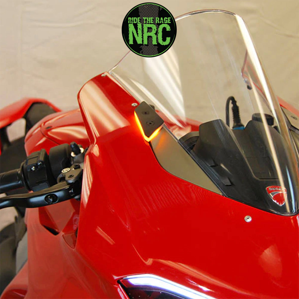 2020年から2024年式モデル DUCATI パニガーレV2用 NRC ニューレイジサイクル LEDフロントターンシグナルキット DUCATI PANIGALE V2 MIRROR BLOCK OFF TURN SIGNALS (2020 - 2024) (送料無料)