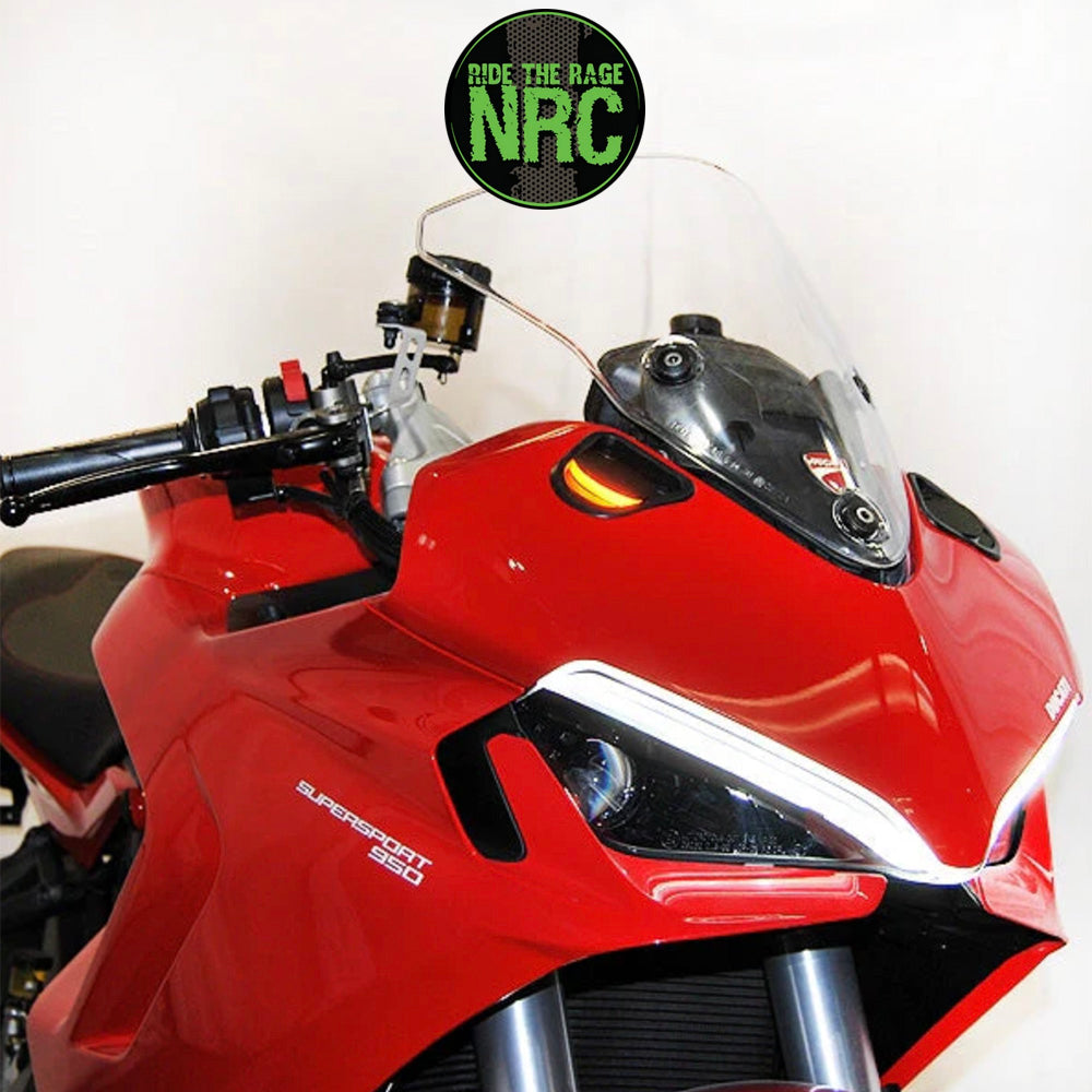 2021年から現行年式モデル DUCATI スーパースポーツ950用 NRC ニューレイジサイクル LEDフロントターンシグナルキット DUCATI SUPERSPORT 950 MIRROR BLOCK OFF TURN SIGNALS (2021 - PRESENT) (送料無料)