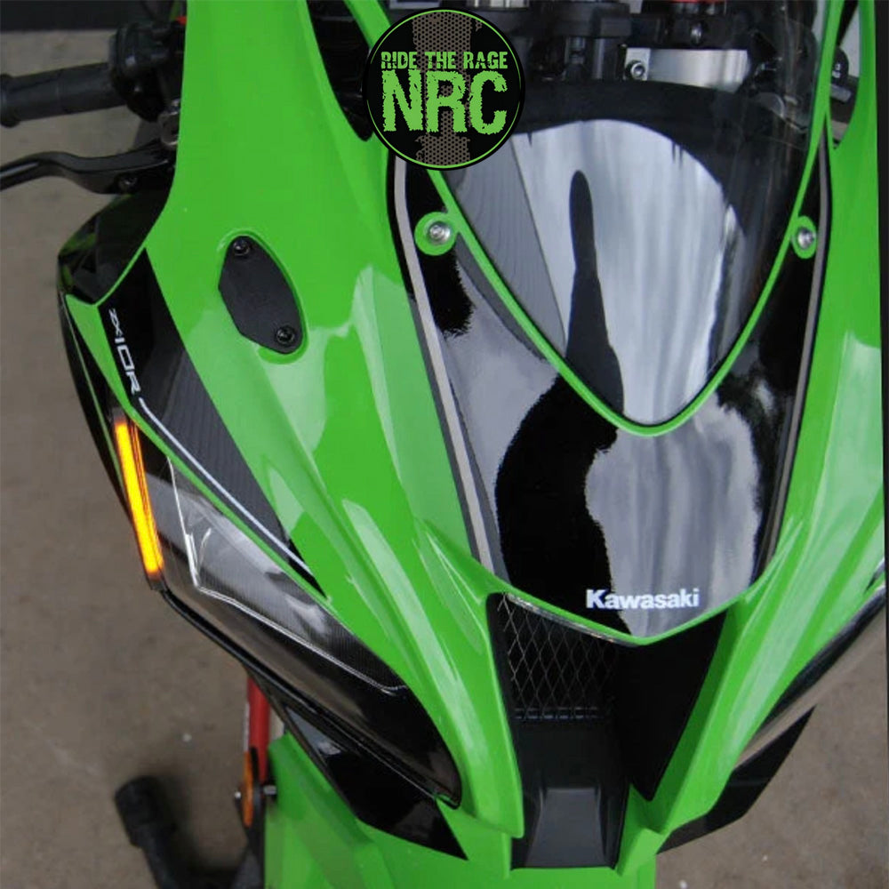 2016年から2020年式モデル カワサキ Ninja ZX-10R用 NRC ニューレイジサイクル LEDフロントターンシグナルキット KAWASAKI ZX-10R FRONT LED TURN SIGNALS (2016 - 2020) (送料無料)