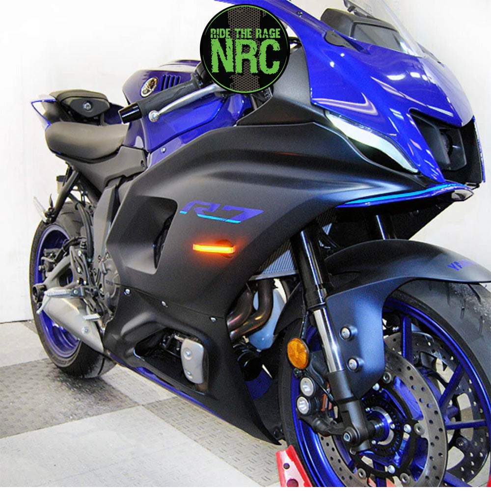 2021年から現行年式モデル ヤマハ YZF-R7用 NRC ニューレイジサイクル LEDフロントターンシグナルキット(ミラーカバー付き) YAMAHA R7 FRONT TURN SIGNALS (2021 - PRESENT) (送料無料)