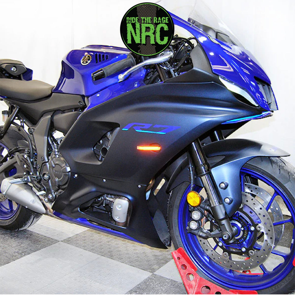 2021年から現行年式モデル ヤマハ YZF-R7用 NRC ニューレイジサイクル LEDフロントターンシグナルキット(ミラーカバー付き) YAMAHA R7 FRONT TURN SIGNALS (2021 - PRESENT) (送料無料)