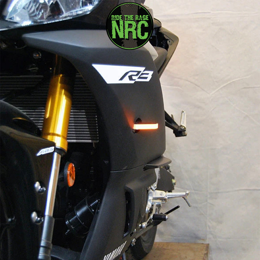 2019年から2024年式モデル ヤマハ YZF-R3用 NRC ニューレイジサイクル LEDフロントターンシグナルキット (ミラーカバー付き) YAMAHA R3 FRONT TURN SIGNALS (2019 - 2024) (送料無料)