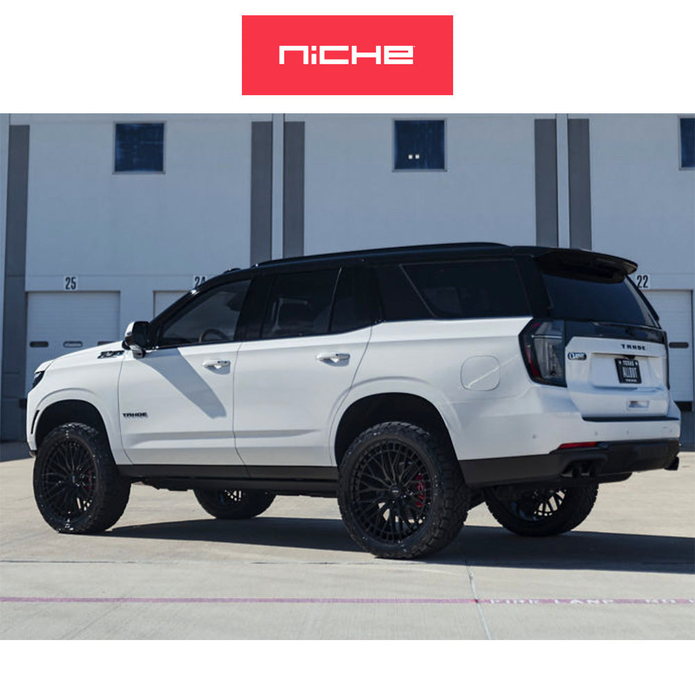 シボレー タホ 用 ニッチ ジェノア 22x10J ET 20 フロント、リア グロスブラック フリーフォームホイール4本セット (消費税、送料込み)
