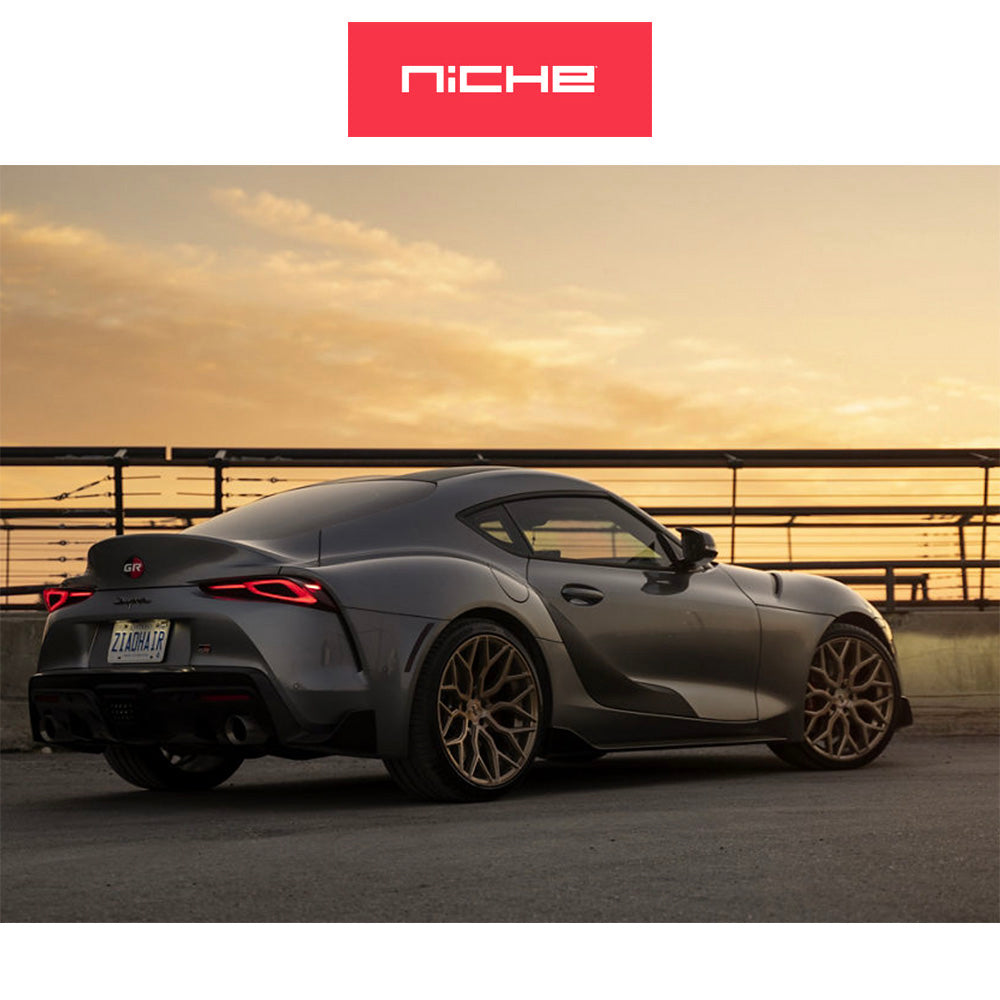 トヨタ GR スープラ (Toyota GR Supra)用 ニッチ マザンティ 20x9J ET 27 フロント 20x10.5J ET 40 リア マットブラック ホイール4本セット Niche MAZZANTI 20X9 5X112 66.5 BD +27 BMW CAP / MAZZANTI 20X10.5 5X112 BD +40 BMW CAP (送料無料)