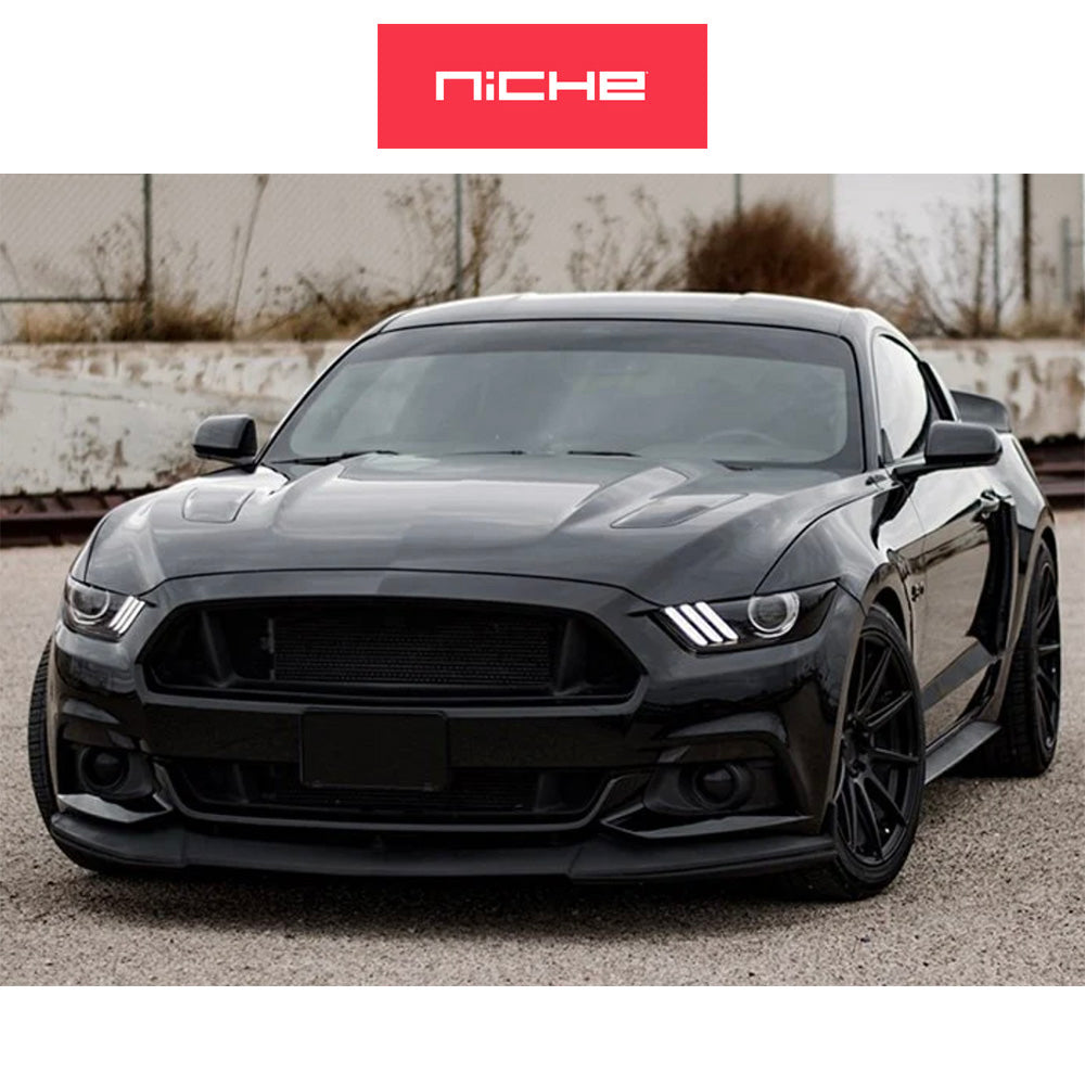 テスラモデル3用 ニッチ エッセン 18x8J ET 40 フロント、リア マットブラック ホイール4本セット Niche ESSEN 18X8 5X4.5 72 BD +40 (消費税、送料込み)