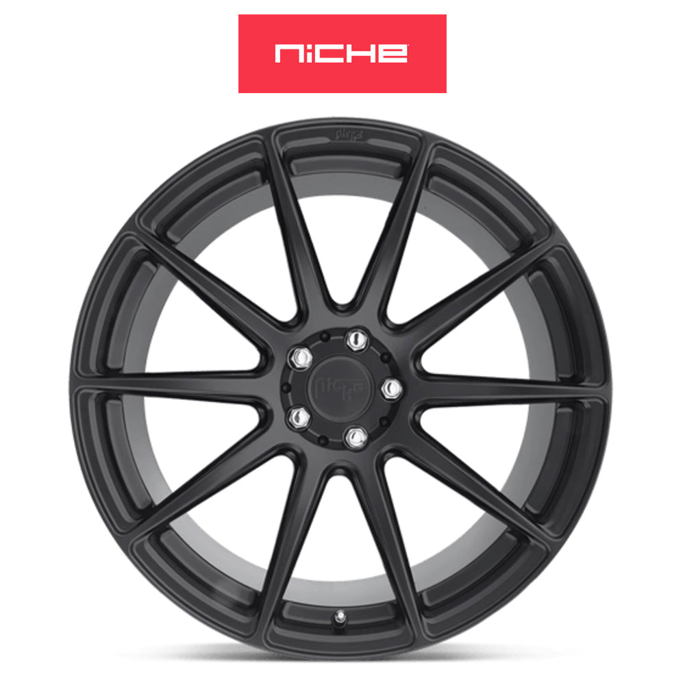 ホンダ シビック タイプR(Honda Civic Type-R)用 ニッチ エッセン 19x8.5J ET 35 フロント&リア マットブラック ホイール4本セット Niche ESSEN 19X8.5 5X120 72 BD +35 (送料無料)