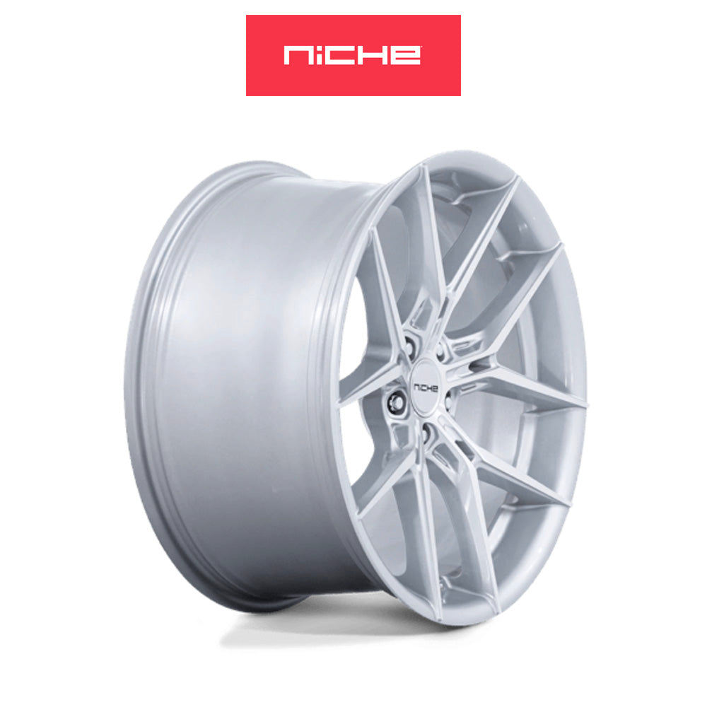 ホンダ シビック タイプR(Honda Civic Type-R)用 ニッチ プロディジー5 19x8.5J ET 25 フロント&リア シルバーマシンドフェイス ホイール4本セット Niche PRODIGY 5 19X8.5 5X120 72 +25 SLV-MCH (送料無料)