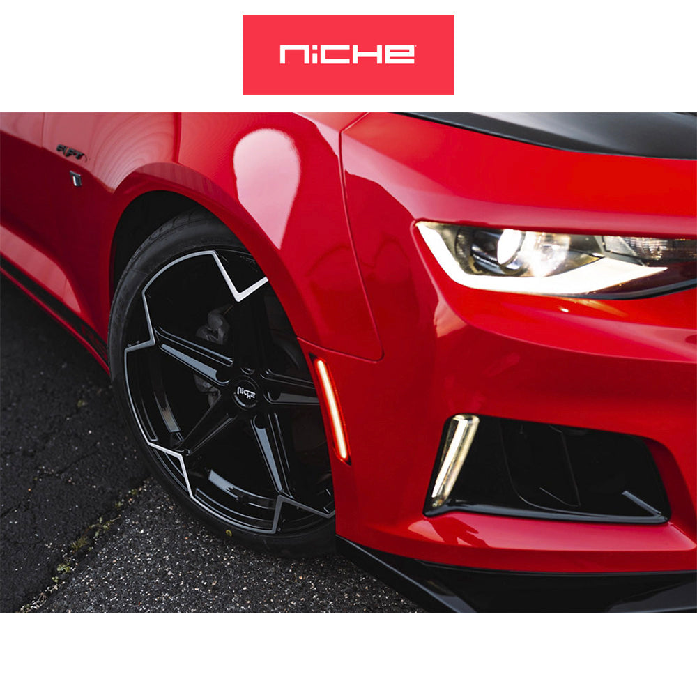 ホンダ シビック タイプR(Honda Civic Type-R)用 ニッチ アロー 20x9J ET 35 フロント&リア グロスブラックブラッシュド ホイール4本セット Niche ARROW 20X9 5X120 72 RBL 35MM (送料無料)