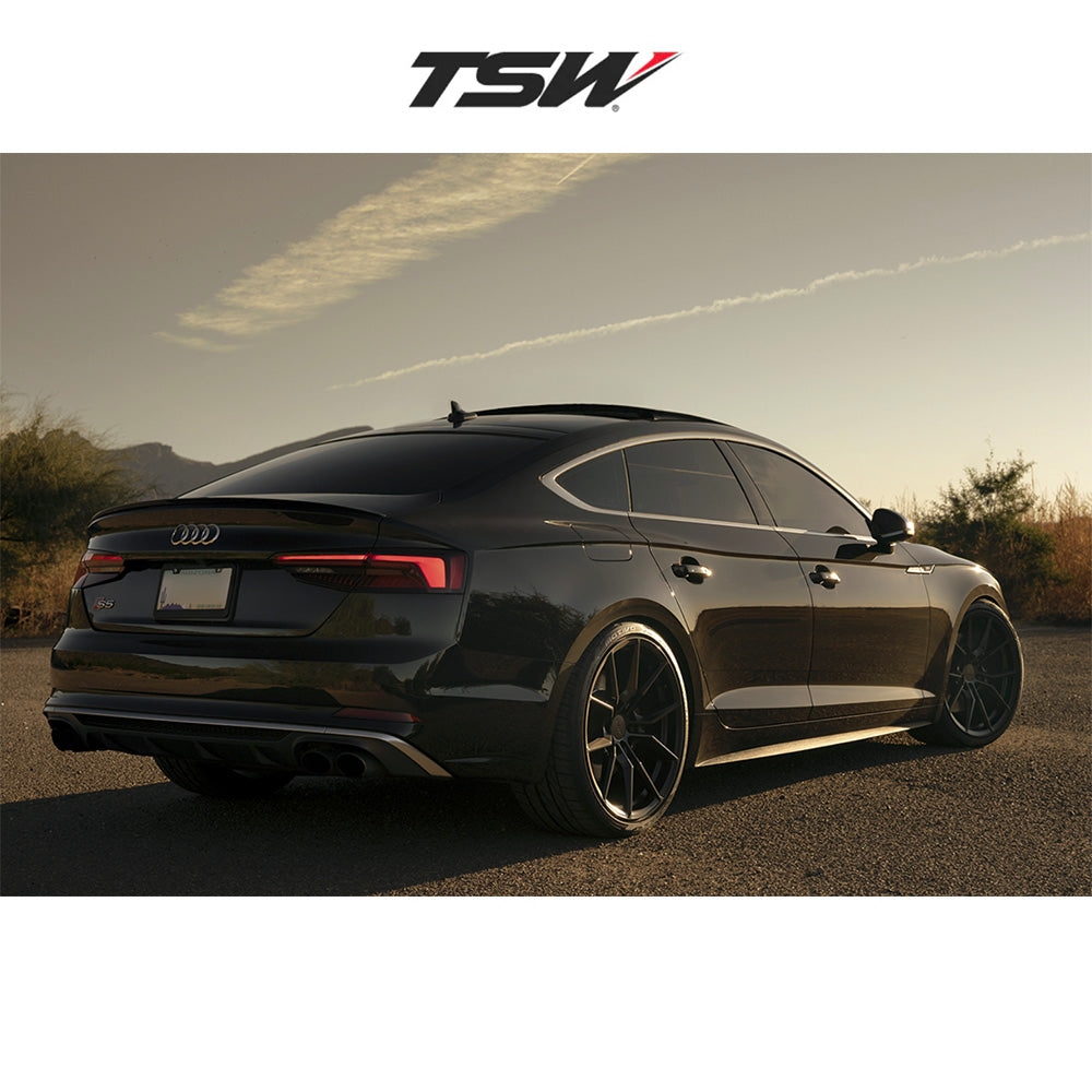 アウディS4用 TSW ネプチューン 18x8.5J ET 43 フロント&リア セミグロスブラック フロー成形アルミニウムホイール4本セット TSW TW NEPTUNE 18X8.5 5X112 +43 66.6 S-BLK (消費税、送料込み)