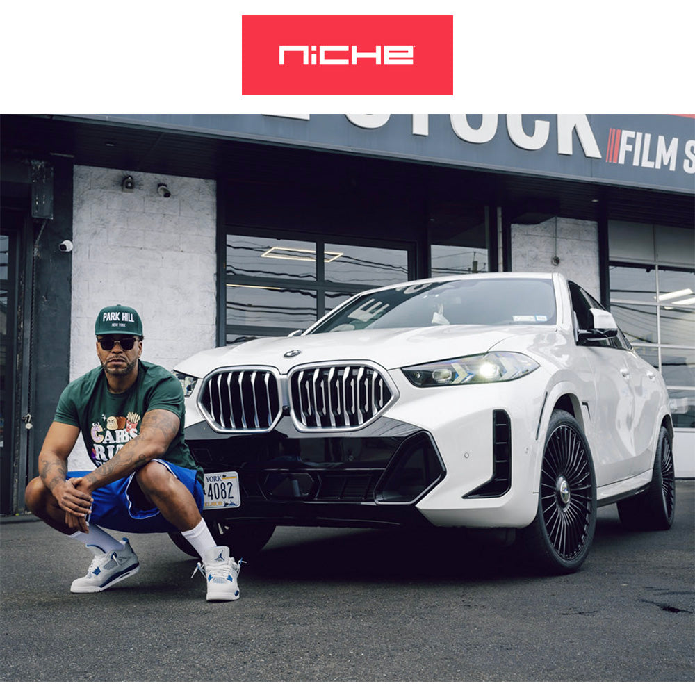 BMW X6用 ニッチ セリーン 22x9J ET 20 フロント、リア グロスブラック フリーフォームホイール4本セット (消費税、送料込み)