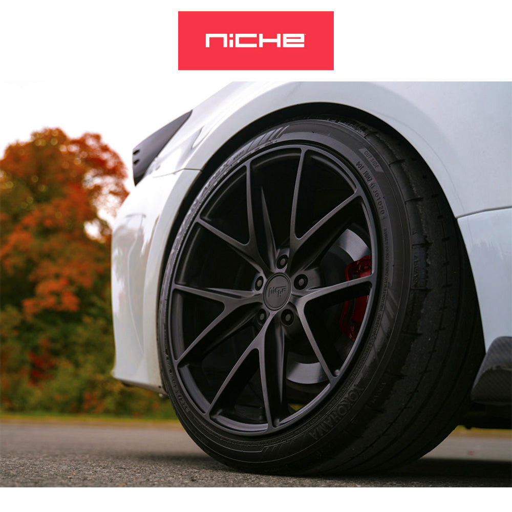 トヨタ プリウス(Toyota Prius)用 ニッチ ミサノ 17x8J ET 40 フロント&リア マットブラック ホイール4本セット Niche MISANO 17X8 5X4.5 72 BD +40 (送料無料)