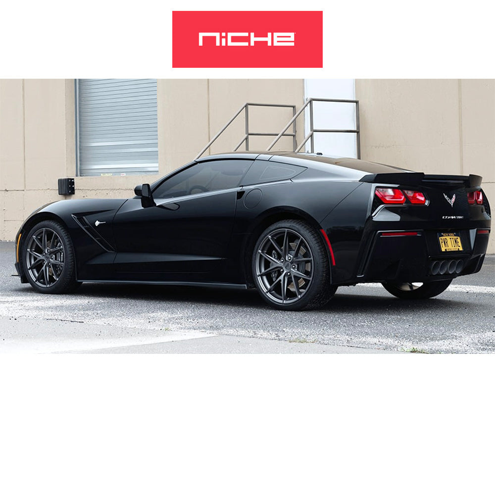 トヨタ GR スープラ用 ニッチ ミサノ 19x8.5J ET 25 フロント、19x9.5 ET 35 リア マットガンメタルホイール4本セット (消費税、送料込み)