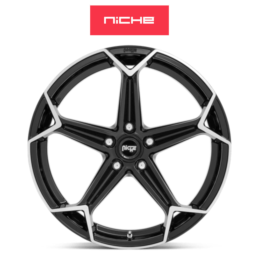ホンダ シビック タイプR(Honda Civic Type-R)用 ニッチ アロー 20x9J ET 35 フロント&リア グロスブラックブラッシュド ホイール4本セット Niche ARROW 20X9 5X120 72 RBL 35MM (送料無料)