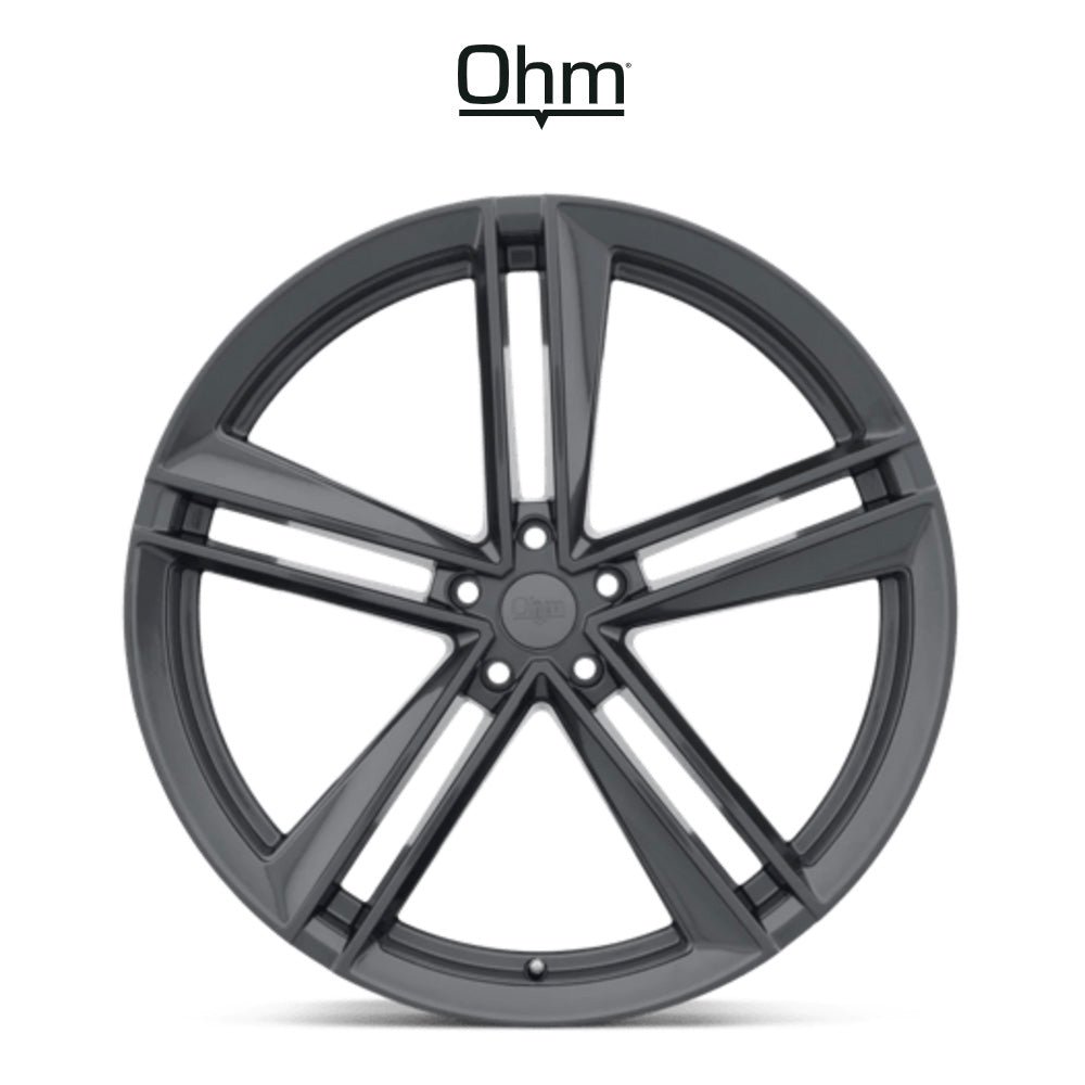 テスラ モデル3 (TESLA Model 3)用 OHM ライトニング 18x8.5J グロスガンメタル ホイール4本セット OHM Lightning OMLTG 18X8.5 5X120 G-GNMTL 30MM (送料無料)