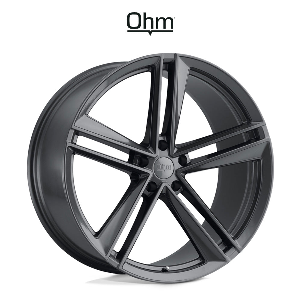 テスラ モデル3 (TESLA Model 3)用 OHM ライトニング 18x8.5J グロスガンメタル ホイール4本セット OHM Lightning OMLTG 18X8.5 5X120 G-GNMTL 30MM (送料無料)