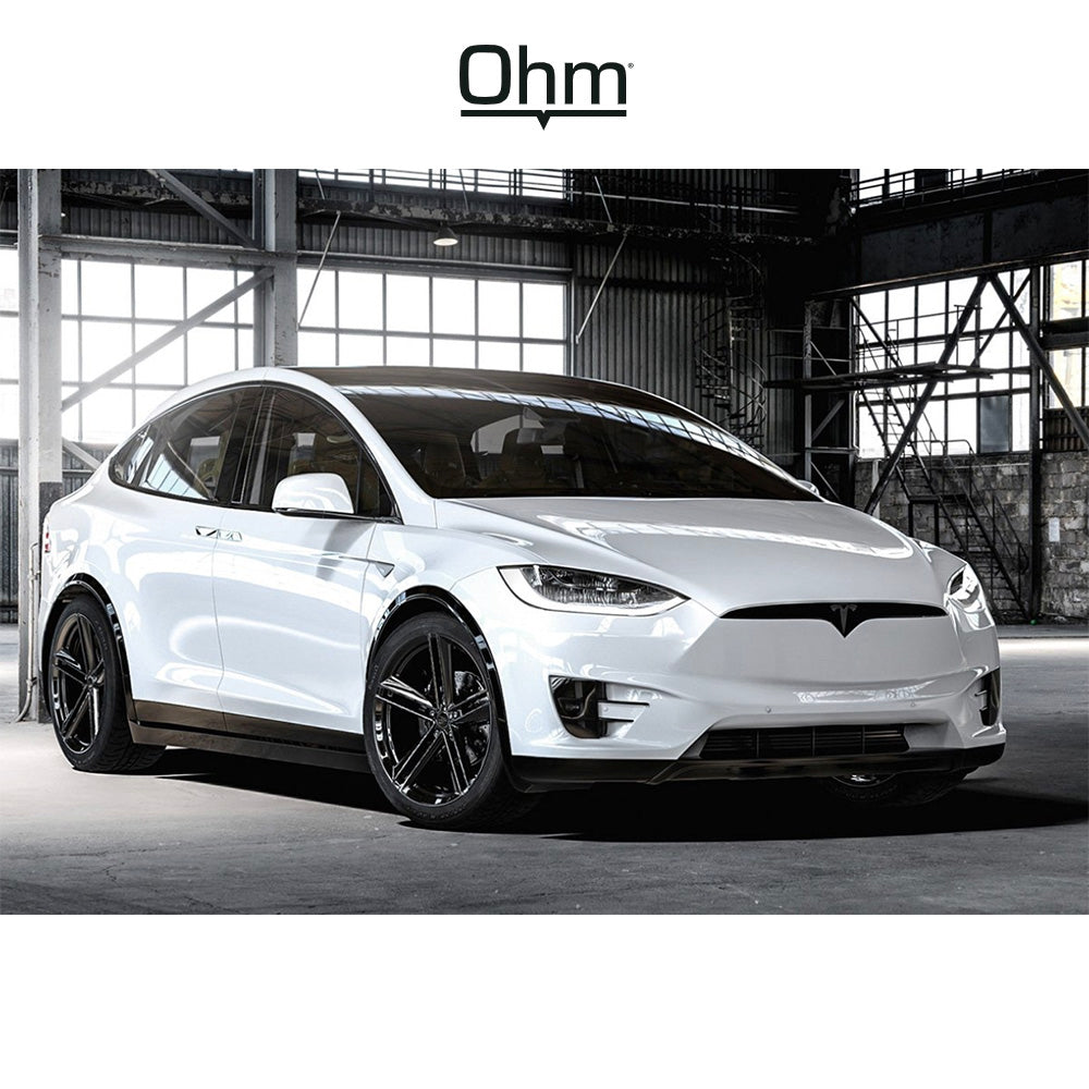 テスラ モデル3 (TESLA Model 3)用 OHM ライトニング 18x8.5J グロスブラック ホイール4本セット OHM Lightning OMLTG 18X8.5 5X120 G-BLK 30MM (送料無料)