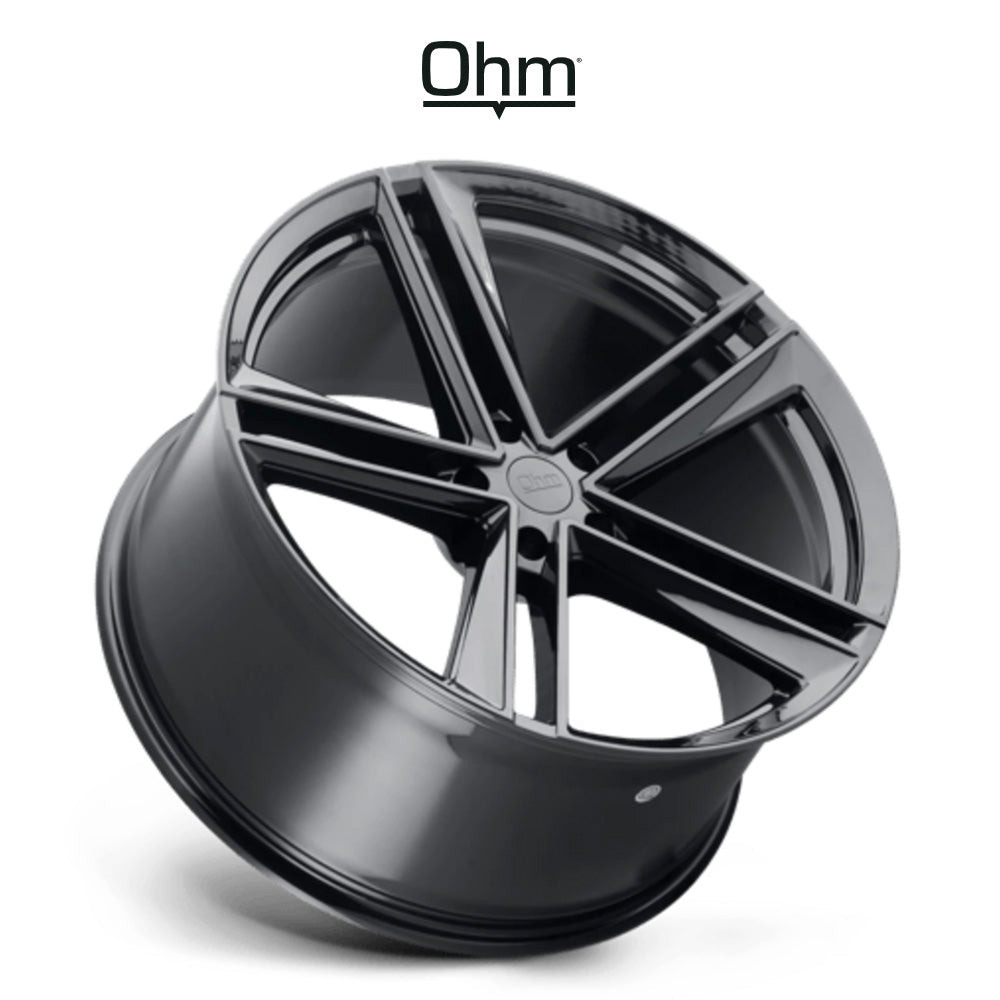 テスラ モデル3 (TESLA Model 3)用 OHM ライトニング 18x8.5J グロスブラック ホイール4本セット OHM Lightning OMLTG 18X8.5 5X120 G-BLK 30MM (送料無料)