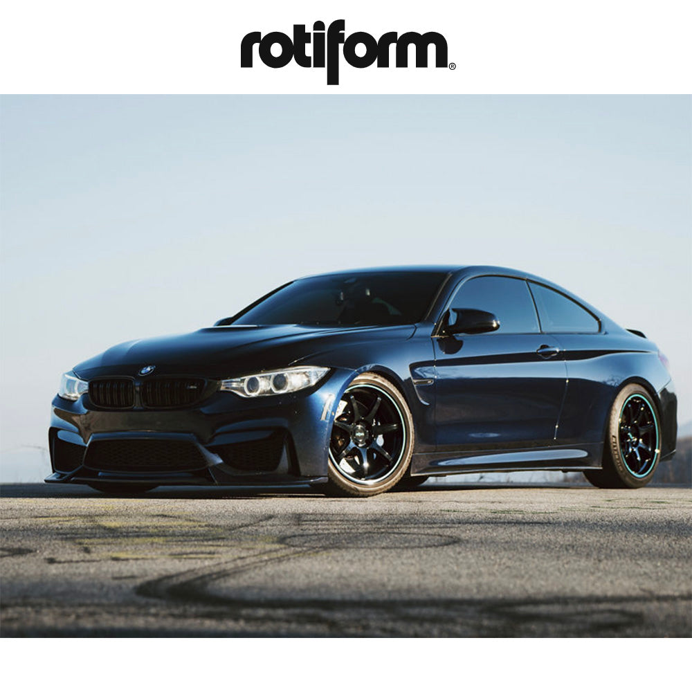 アウディA5スポーツバック(Audi A5 Sportback)用 ロティフォーム BPU 19x8.5J ET 25 フロント&リア グロスブラック、ティールストライプ ホイール4本セット Rotiform BPU 19X8.5 5X112 66 +25 G-BLK TL STR (消費税、送料込み)