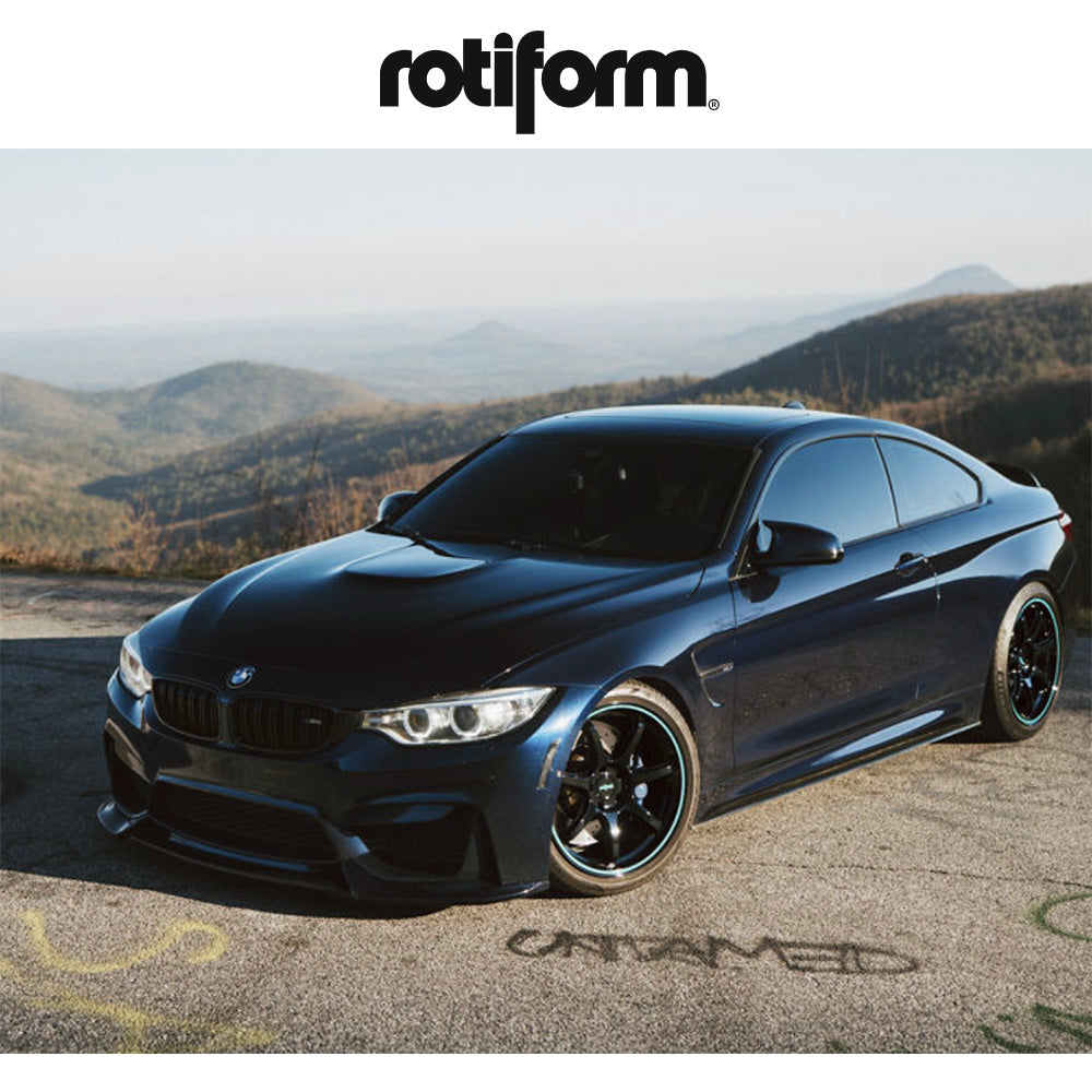 アウディ TTクーペ用 ロティフォーム BPU 19x8.5J ET 25 フロント&リア グロスブラック、ティールストライプ ホイール4本セット Rotiform BPU 19X8.5 5X112 66 +25 G-BLK TL STR (消費税、送料込み)