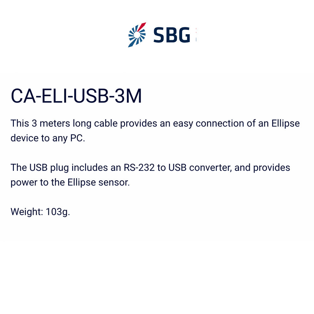 SBG ケーブル x 2個(CA-ELI-USB-3M) (消費税、送料込み)