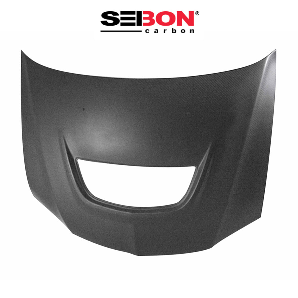 2003-2006年式三菱ランサーエボリューション用 セイボンカーボン 純正スタイル ドライカーボンファイバー製ボンネット(マット仕上げ) Seibon Carbon OEM-Style Dry Carbon Fiber Hood For 2003-2006 Mitsubishi Lancer EVO - Matte (消費税、送料込み)