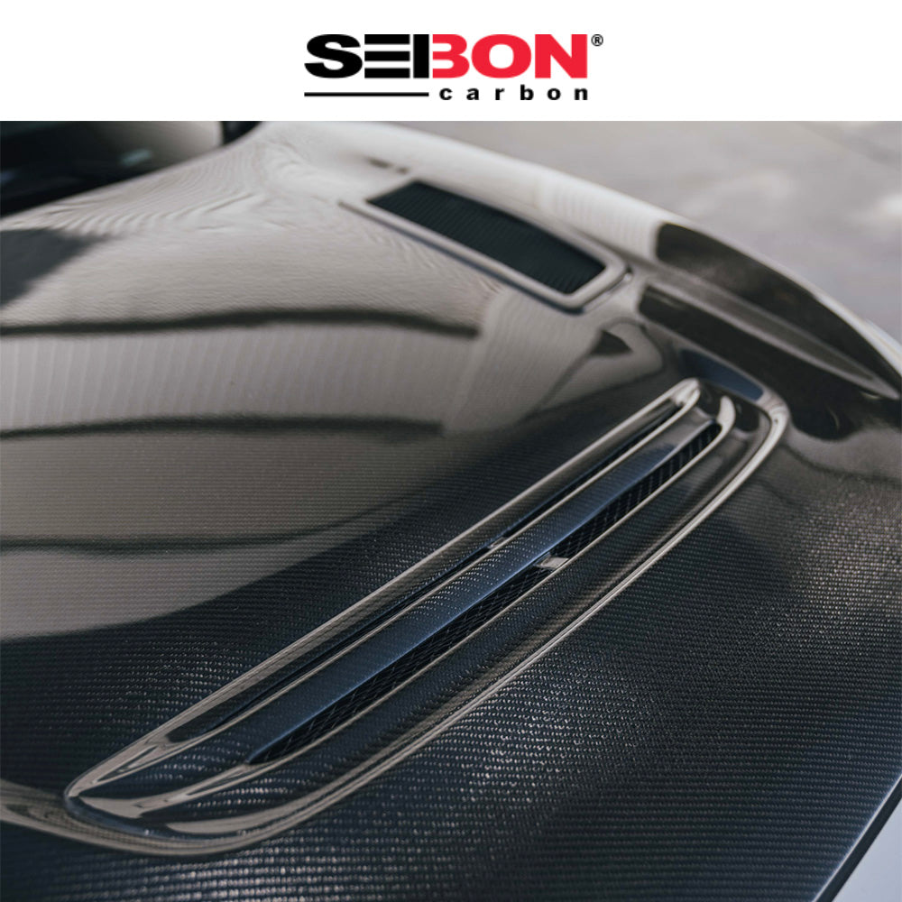 2023-2025年式 ホンダ シビック タイプR用 セイボンカーボン GTスタイル両面カーボンファイバーボンネット GT-Style Double Sided Carbon Fiber Hood For 2023-2025 Honda Civic Type R (送料無料)