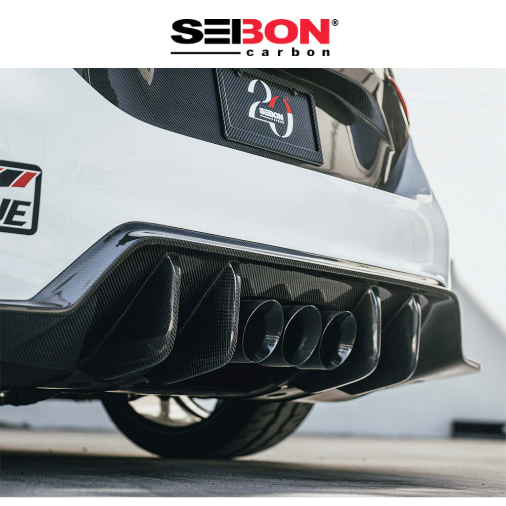 2023-2025年式 ホンダ シビック タイプR用 セイボンカーボン MBスタイルカーボンファイバーリアディフューザー MB-Style Carbon Fiber Rear Diffuser For 2023-2025 Honda Civic Type R (送料無料)