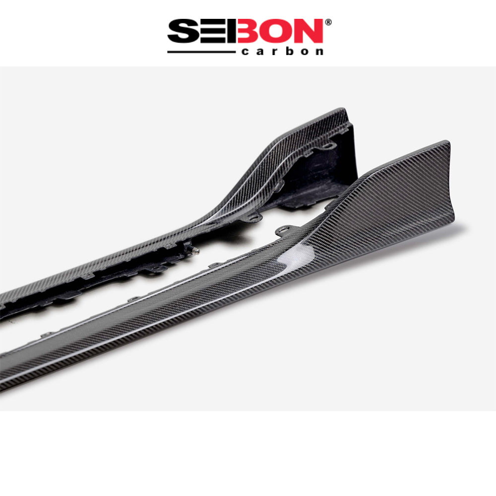 2023-2025年式 ホンダ シビック タイプR用 セイボンカーボン MBスタイルカーボンファイバーサイドスカート MB-Style Carbon Fiber Side Skirts For 2023-2025 Honda Civic Type R (送料無料)