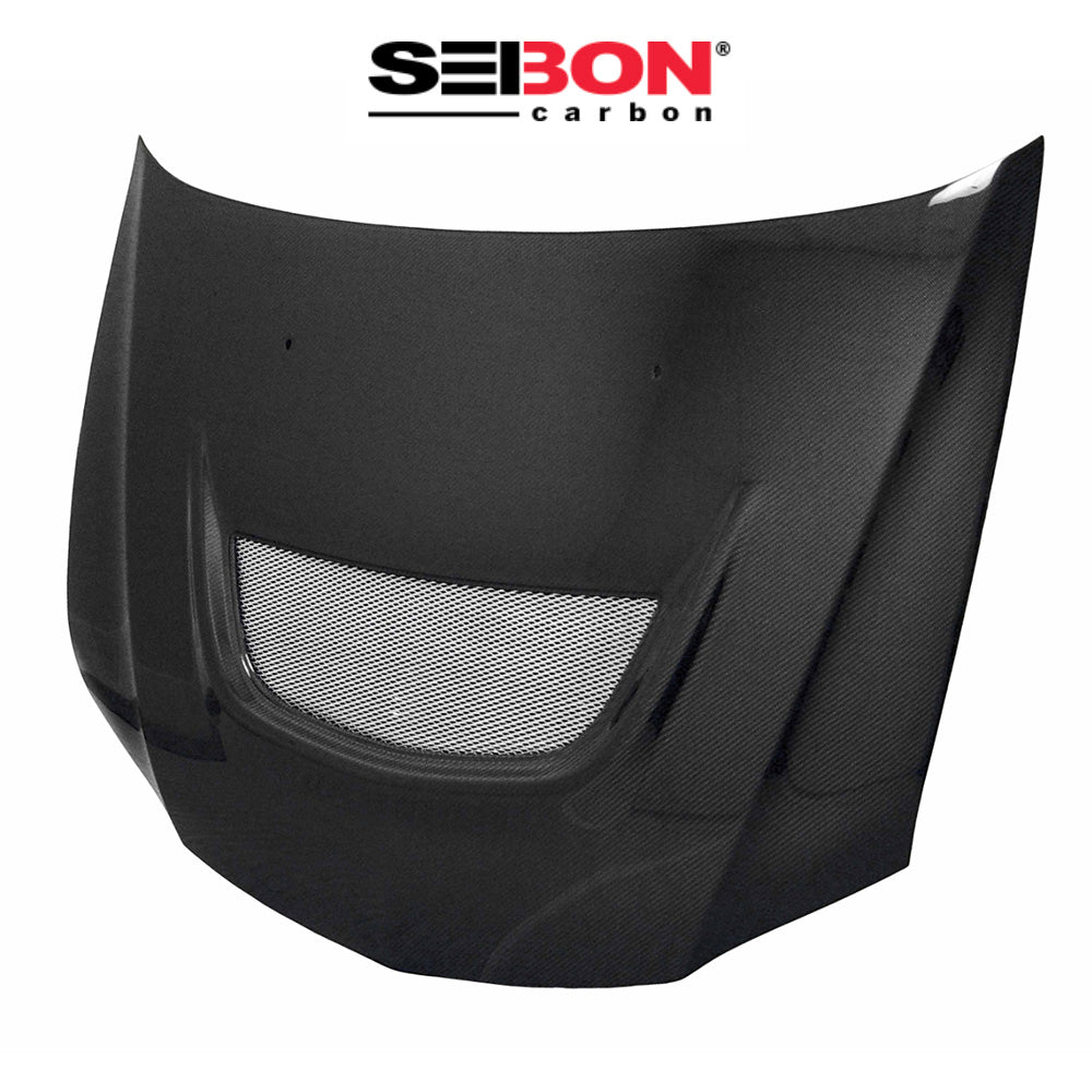 2003-2006年式三菱ランサーエボリューション用 セイボンカーボン 純正スタイル カーボンファイバー製ボンネット Seibon Carbon OEM-Style Carbon Fiber Hood For 2003-2006 Mitsubishi Lancer EVO (消費税、送料込み)