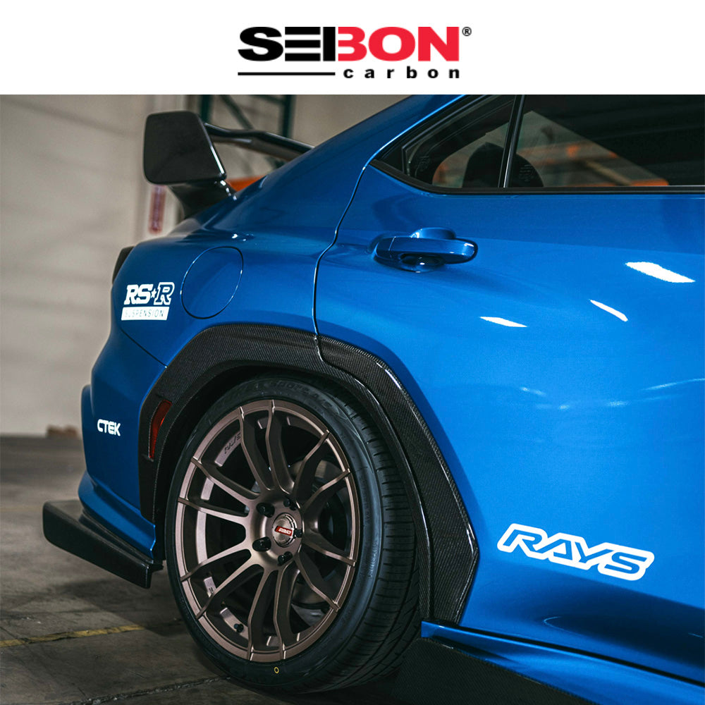 2022-2025年式 スバル WRX用 セイボンカーボン カーボンファイバー製リアドアトリムセット Seibon Carbon Carbon Fiber Rear Door Trim For 2022-2025 Subaru WRX (送料無料)