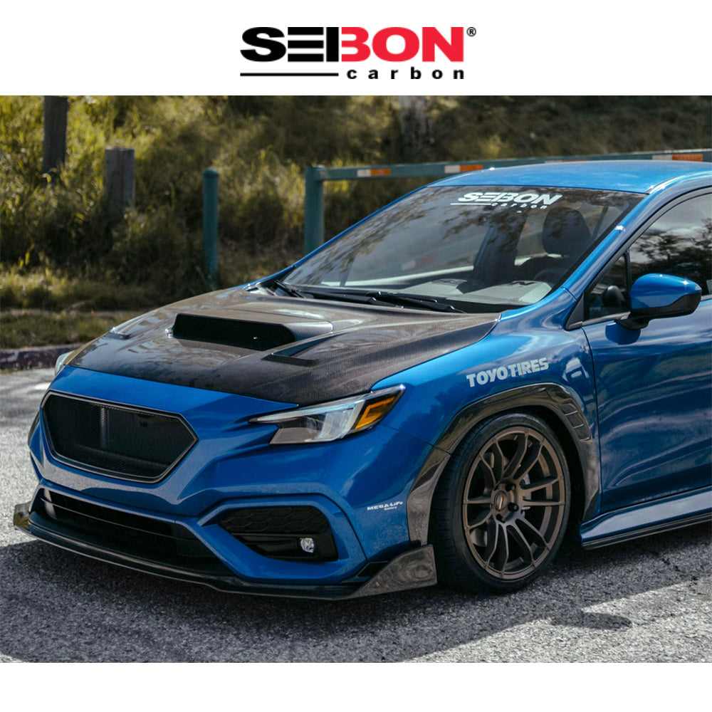 2022-2025年式 スバル WRX用 セイボンカーボン VSスタイル カーボンファイバー製ボンネット Seibon Carbon VS-Style Carbon Fiber Hood For 2022-2025 Subaru WRX (送料無料)