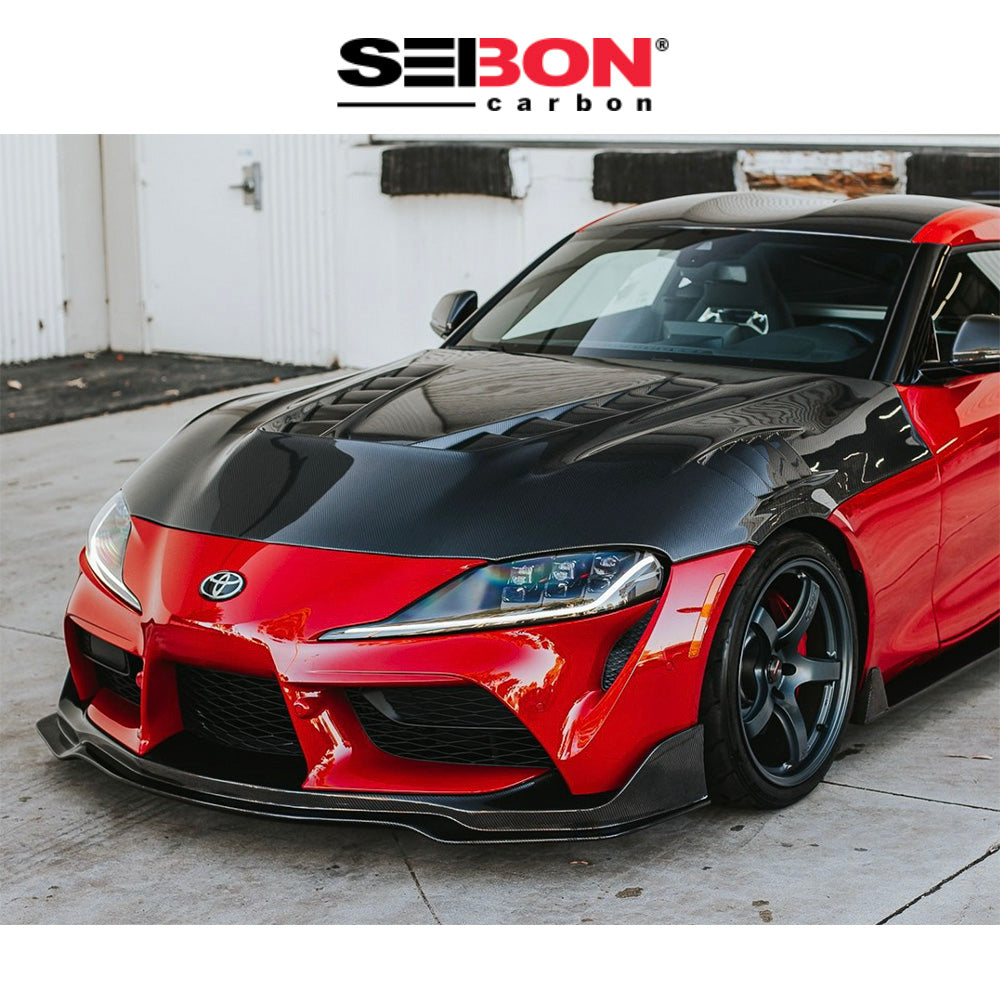 2020-2024年式 トヨタ スープラ用 セイボンカーボン ダブルサイドカーボンファイバー TVスタイル ボンネット Seibon Carbon TV-Style Double Sided Carbon Fiber Hood For 2020-2024 Toyota GR Supra (送料無料)
