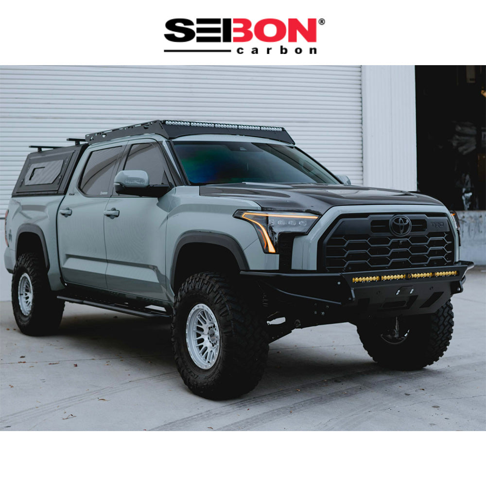 2022-2024年式 トヨタ タンドラ用 セイボンカーボン カーボンファイバー RRスタイル ボンネット Seibon Carbon RR-Style Carbon Fiber Hood For 2022-2024 Toyota Tundra / 2023-2024 Toyota Sequoia (送料無料)