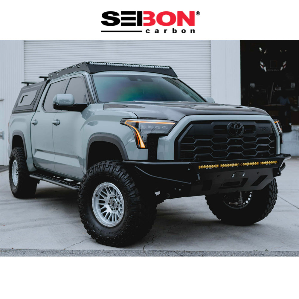 2022-2024年式 トヨタ タンドラ用 セイボンカーボン カーボンファイバー RRスタイル ボンネット Seibon Carbon RR-Style Carbon Fiber Hood For 2022-2024 Toyota Tundra / 2023-2024 Toyota Sequoia (送料無料)