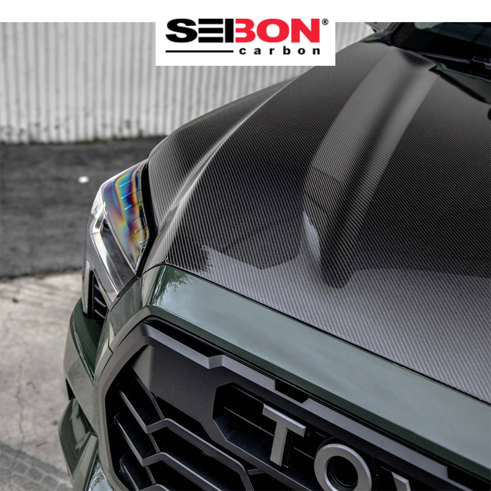 2022-2024年式 トヨタ タンドラ用 セイボンカーボン カーボンファイバー OEMスタイル ボンネット Seibon Carbon OEM-Style Carbon Fiber Hood For 2022-2024 Toyota Tundra / 2023-2024 Toyota Sequoia (送料無料)