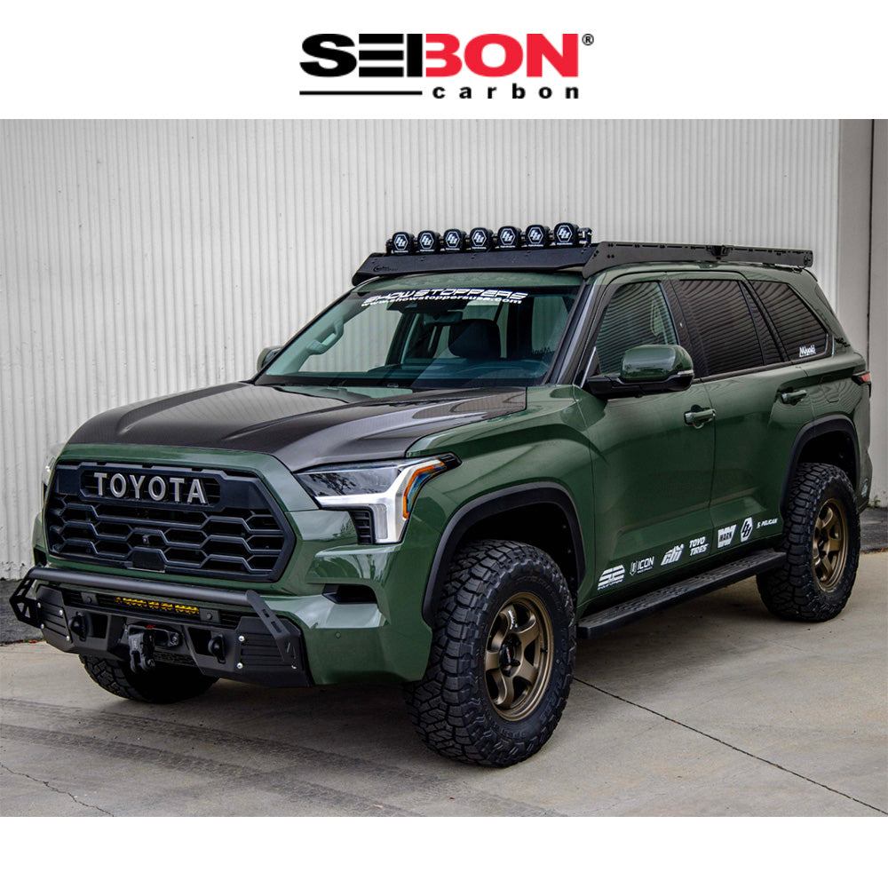 2022-2024年式 トヨタ タンドラ用 セイボンカーボン カーボンファイバー OEMスタイル ボンネット Seibon Carbon OEM-Style Carbon Fiber Hood For 2022-2024 Toyota Tundra / 2023-2024 Toyota Sequoia (送料無料)