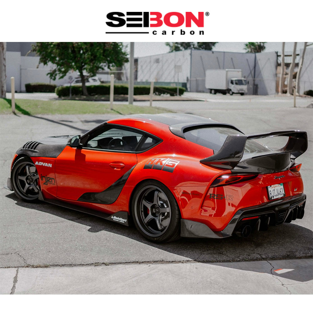 2020-2024年式 トヨタ スープラ用 セイボンカーボン カーボンファイバー MBスタイル サイドスカートセット Seibon Carbon MB-Style Carbon Fiber Side Skirts For 2020-2024 Toyota GR Supra (送料無料)