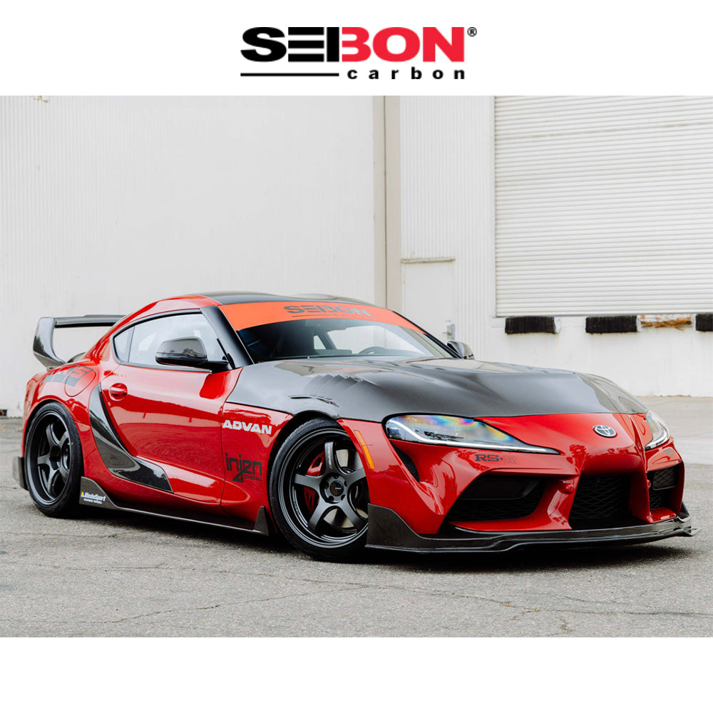 2020-2024年式 トヨタ スープラ用 セイボンカーボン カーボンファイバー MBスタイル サイドスカートセット Seibon Carbon MB-Style Carbon Fiber Side Skirts For 2020-2024 Toyota GR Supra (送料無料)