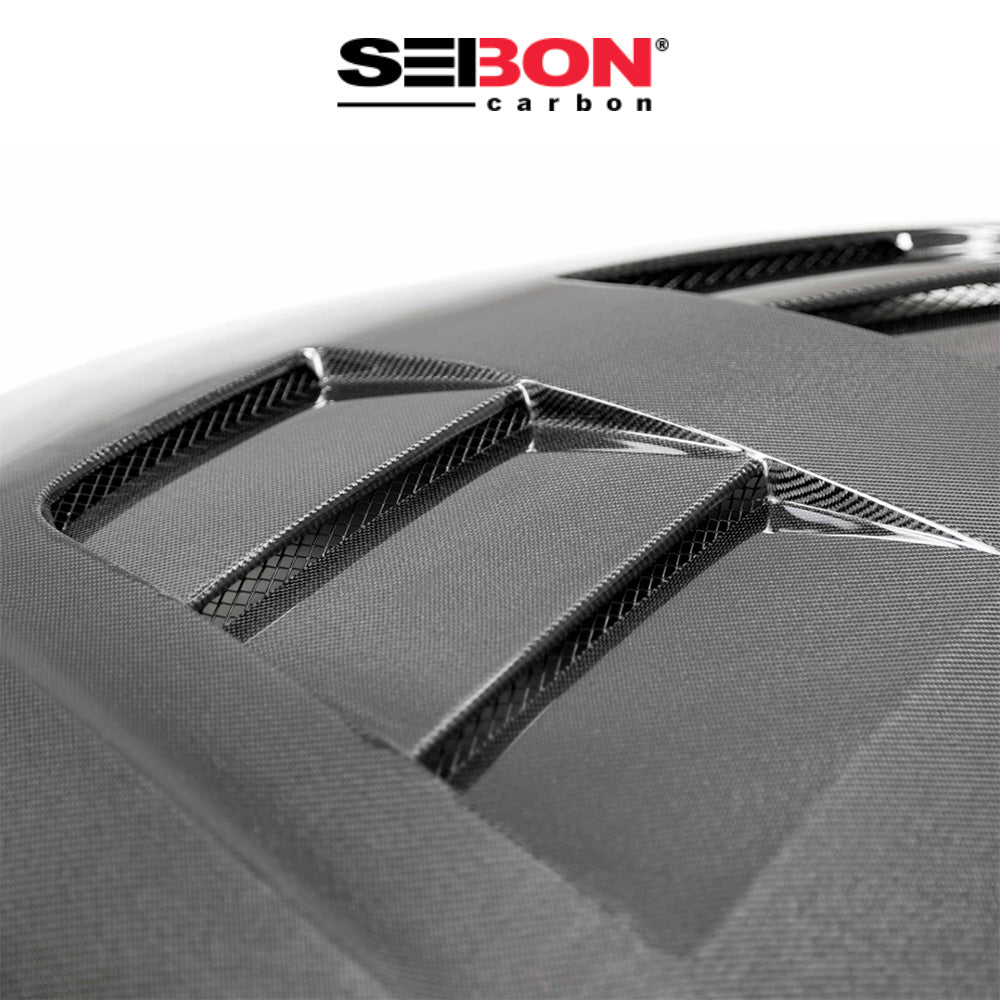 2020-2026年式 トヨタ GR スープラ用 セイボンカーボン カーボンファイバー TSIIスタイル ダブルサイドボンネット Seibon Carbon TSII-Style Double Sided Carbon Fiber Hood For 2020-2026 Toyota GR Supra (送料無料)
