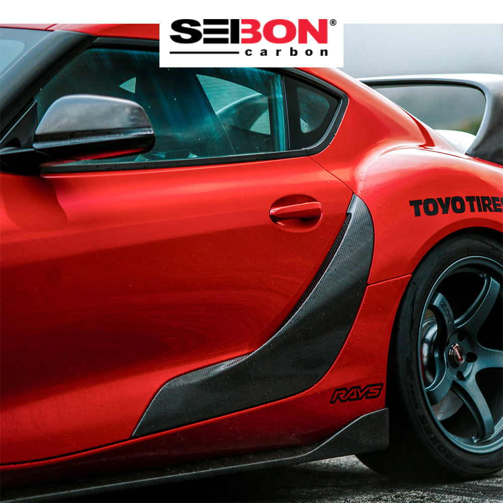 2020-2024年式 トヨタ スープラ用 セイボンカーボン カーボンファイバー OEMスタイル ドアトリムセット Seibon Carbon OEM-Style Carbon Fiber Door Garnish For 2020-2024 Toyota GR Supra (送料無料)