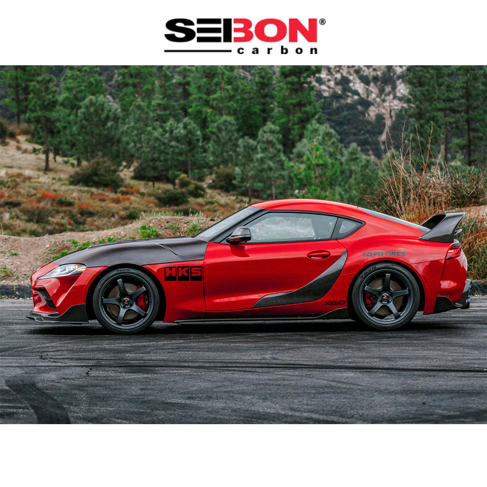 2020-2024年式 トヨタ スープラ用 セイボンカーボン カーボンファイバー OEスタイル サイドスカートセット Seibon Carbon OE-Style Carbon Fiber Side Skirts For 2020-2024 Toyota GR Supra (送料無料)