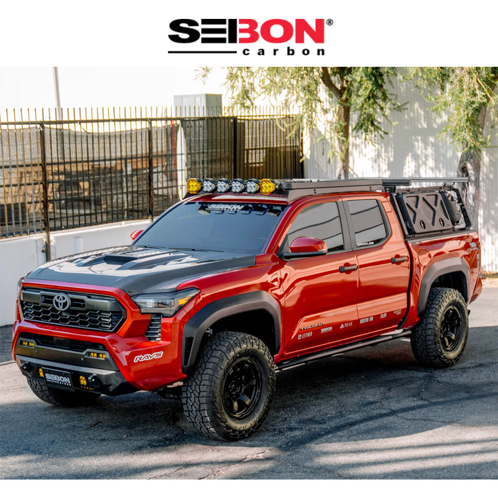 2024-2025年式 トヨタ タコマ用 セイボンカーボン カーボンファイバー TSスタイル ボンネット Seibon Carbon TS-Style Carbon Fiber Hood For 2024-2025 Toyota Tacoma / 2025 Toyota 4Runner (送料無料)
