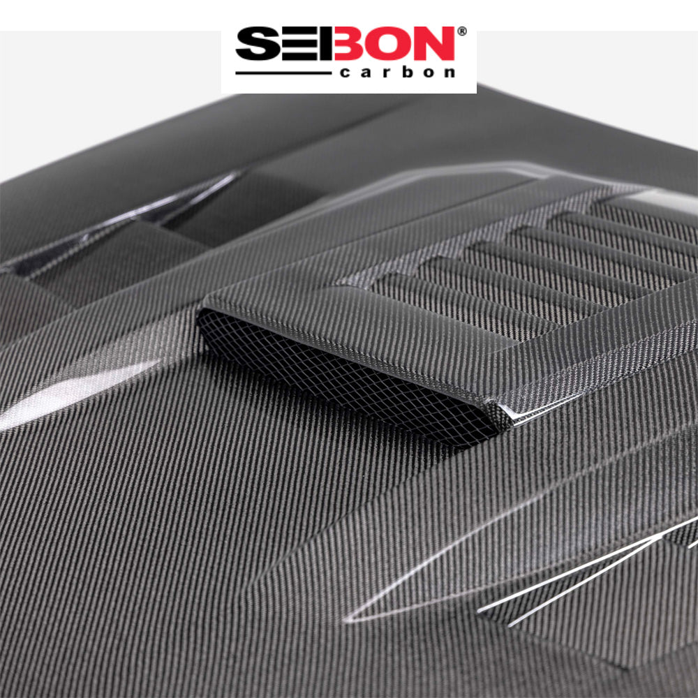 2024-2025年式 トヨタ タコマ用 セイボンカーボン カーボンファイバー TSスタイル ボンネット Seibon Carbon TS-Style Carbon Fiber Hood For 2024-2025 Toyota Tacoma / 2025 Toyota 4Runner (送料無料)