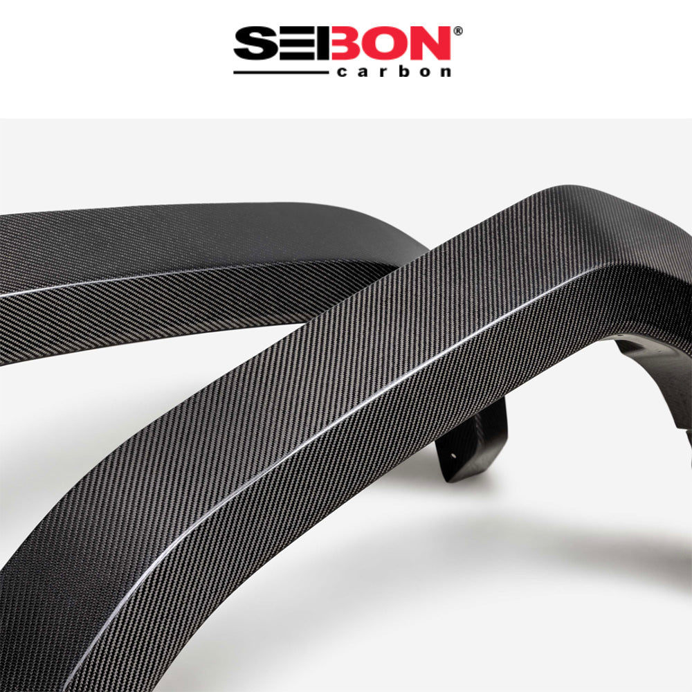 2024-2025年式 トヨタ タコマ用 セイボンカーボン カーボンファイバー フロントフェンダーフレアセット Seibon Carbon Carbon Fiber Front Fender Flares For 2024-2025 Toyota Tacoma (送料無料)