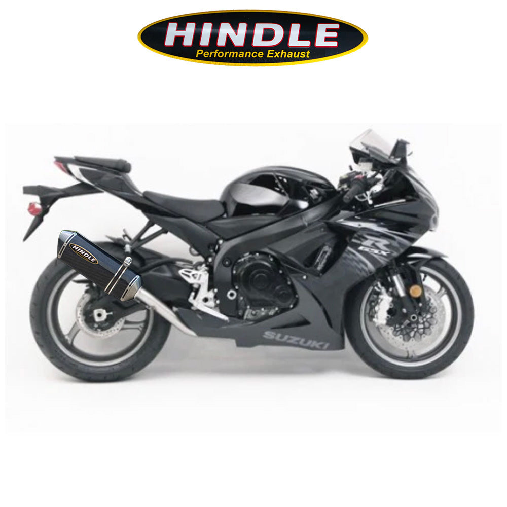 2011-2025年式 スズキ GSX-R600用 ヒンドル製エボリューション フルシステム(カーボン製マフラー、カーボンキャップ付き) Hindle Evolution Full System Suzuki GSXR600/750 2011-23 (消費税、送料込み)