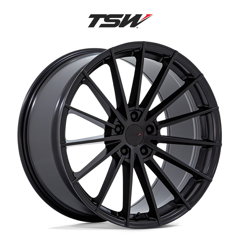 テスラ モデル3 (TESLA Model 3)用 TSW グッドウッド 20x9J マットブラックホイール4本セット TSW Goodwood TW005 20X9 5X4.5 M-BLK 35MM (送料無料)