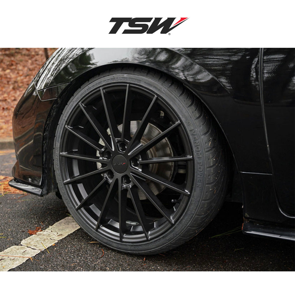 テスラ モデル3 (TESLA Model 3)用 TSW グッドウッド 20x9J マットブラックホイール4本セット TSW Goodwood TW005 20X9 5X4.5 M-BLK 35MM (送料無料)