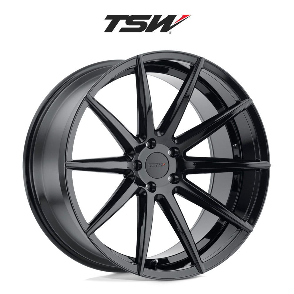 テスラ モデル3 (TESLA Model 3)用 TSW クリスプ 18x8.5J グロスブラック ホイール4本セット TSW Clypse TWCLP 18X8.5 5X4.5 G-BLK 40MM (送料無料)